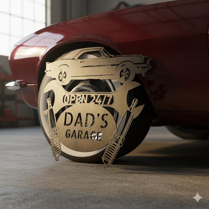 Personalized Garage Sign 1967 Camaro Monogram, Steel Car Wall Art image 12