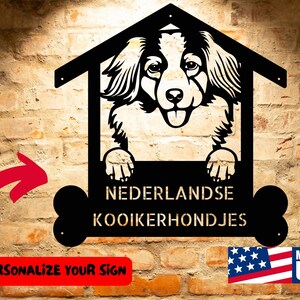 Personalized Nederlandse Dog Sign, Custom Steel Monogram Wall Art, Handcrafted Pet Home Decor, Gift for Animal Lovers