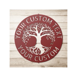 TREE OF LIFE Wall Decor Sign Custom Tree of Life Monogram Steel Wall Art Home Decor Housewarming Gift Personalized Sign