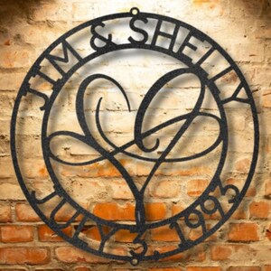 CUSTOM INFINITY HEART Sign Monogram Steel Sign Wedding Gift Customize Mr and Mrs Infinity Heart Monogram Wall Art Decor
