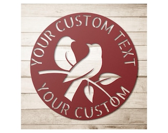 Bird Lover Steel Monogram: Personalized Wall Art, Custom Couple Gift