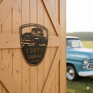 Custom Car Metal Wall Art from Photo, Laser Cut Steel Garage Sign for Car Lovers, Christmas Gift for Him image 18