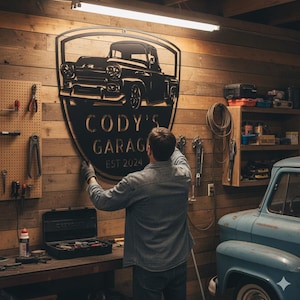 Personalized 1958 Chevy Apache Pickup Metal Garage Sign - Custom Home Wall Decor
