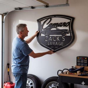 Custom Car Metal Wall Art from Photo, Laser Cut Steel Garage Sign for Car Lovers, Christmas Gift for Him image 16