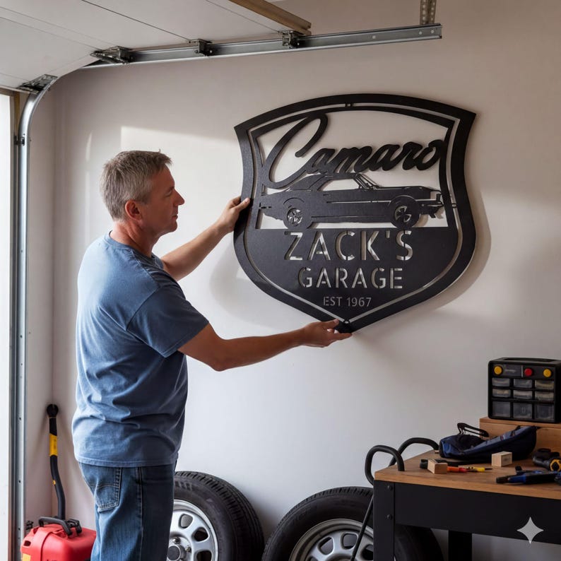 Custom Car Metal Wall Art from Photo, Laser Cut Steel Garage Sign for Car Lovers, Christmas Gift for Him image 16