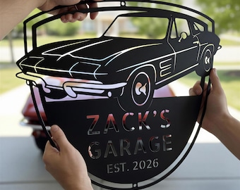 1963 Stingray Garage Sign – Personalized Metal Car Wall Art for Dad’s Workshop