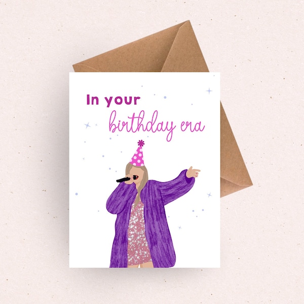 Cute Birthday Card for her / happy birthday gift for her / eras merch / 30th birthday gift for friend / 13th birthday gift for daughter teen