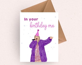 Cute Birthday Card for her / happy birthday gift for her / eras merch / 30th birthday gift for friend / 13th birthday gift for daughter teen