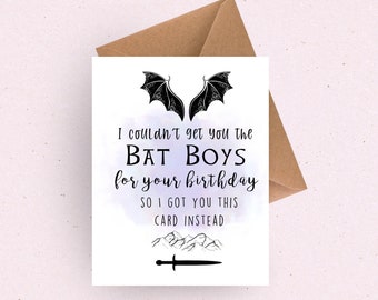 Acotar Birthday Card for her | bookish gift for her | sister birthday | throne of glass rhysand velaris | sjm cards | crescent city bat boys