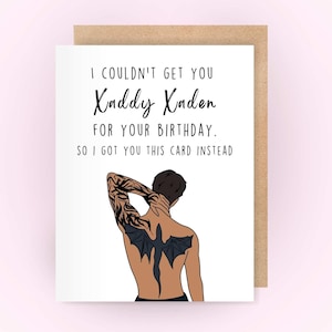 Bookish Funny Birthday Card for her / Xaden card for book lover bookish gift for her / acotar merch gift tbr reading list 30th birthday