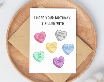 Bookish Birthday Card | birthday gift for book lover | smut birthday card | funny birthday card for friend | romance fantasy spicy book club