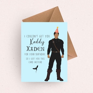 Bookish Funny Birthday Card for her / Xaden card for book lover bookish gift for her / acotar merch gift tbr reading list 30th birthday