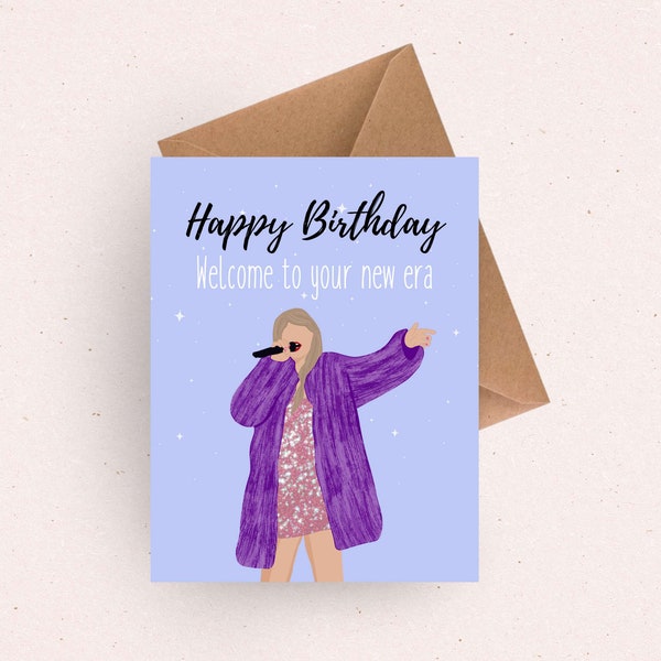 Cute Birthday Card for her / happy birthday gift for her / eras merch / 30th birthday gift for friend / eras tour merch gift for daughter