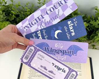 ACOTAR Bookmarks / a court of thorns and roses book mark / handmade laminated bookmark bookshelf decor retro glitter bookmarks cute bookish