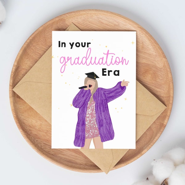 Eras Graduation Card for her / cute gift for grad card / high school college congratulations card / class of 2024 / phd graduation nursing