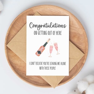 Funny New Job Card | congratulations gift for coworker | funny card for work bestie | farewell gift for her | congrats greeting card