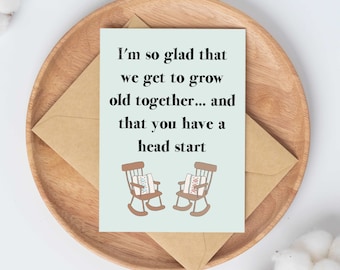 Sarcastic Birthday Card for her / funny card for husband / getting older card for him happy birthday gift for wife 30th birthday card funny