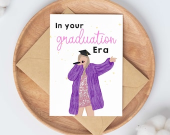 Eras Graduation Card for her / cute gift for grad card / high school college congratulations card / class of 2024 / phd graduation nursing