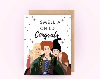 Halloween Funny Baby Shower Card for her / congratulations card / baby shower gift for her new baby gift personalized baby gift for new mom