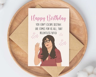 Jess New Girl Funny Birthday Card for her / 21st birthday gift for her / 30th birthday card getting older card for wife happy birthday party