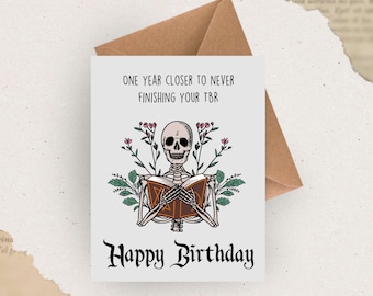 Funny Birthday Card for her / card for book lover / bookish gift for her / happy birthday gift / tbr reading list acotar 30th birthday card