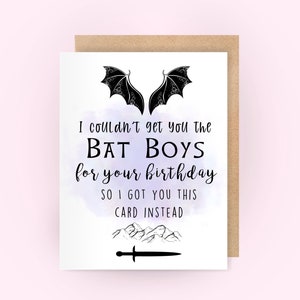 Acotar Birthday Card for her | bookish gift for her | sister birthday | throne of glass rhysand velaris | sjm cards | crescent city bat boys