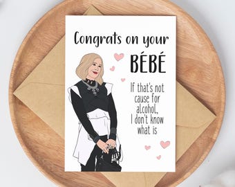 Funny Baby Shower Card for her / congratulations card / baby shower gift for her new baby gift personalized baby gift for new mom baby girl