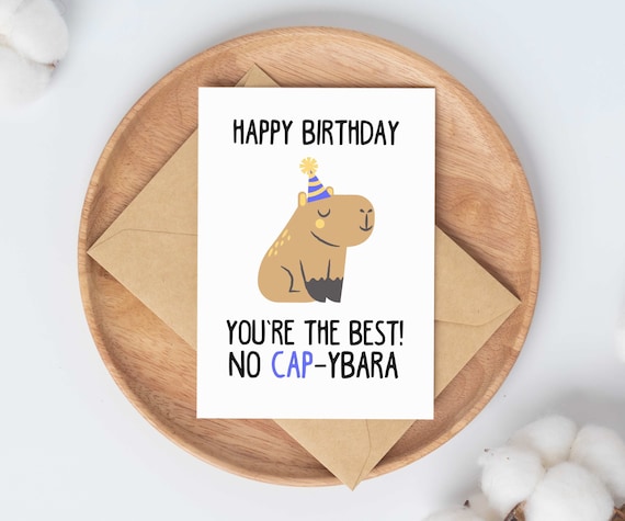Lustige Capybara Geburtstagskarte – Mit Wortspiel & Persönlicher Botschaft