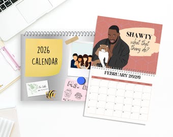 Funny 2026 Calendar | new girl wall calendar | birthday gift for her | home office gift for coworker | holiday gift for him cute desk decor