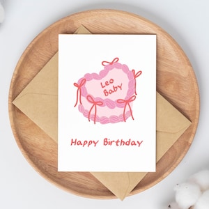 Leo Birthday Card for her / cute greeting card for friend / July August birthday card / gift for women / zodiac birthday