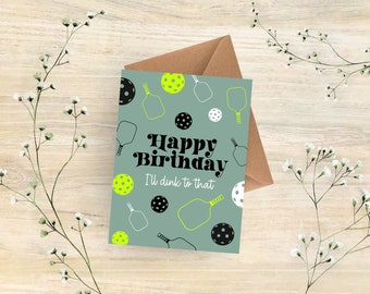 Pickleball Birthday Card for him funny card for husband / getting older card for him punny birthday card for wife 30th birthday card funny