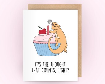 Bearded Dragon Birthday Card | funny card for her for him | cute birthday gift for pet parent