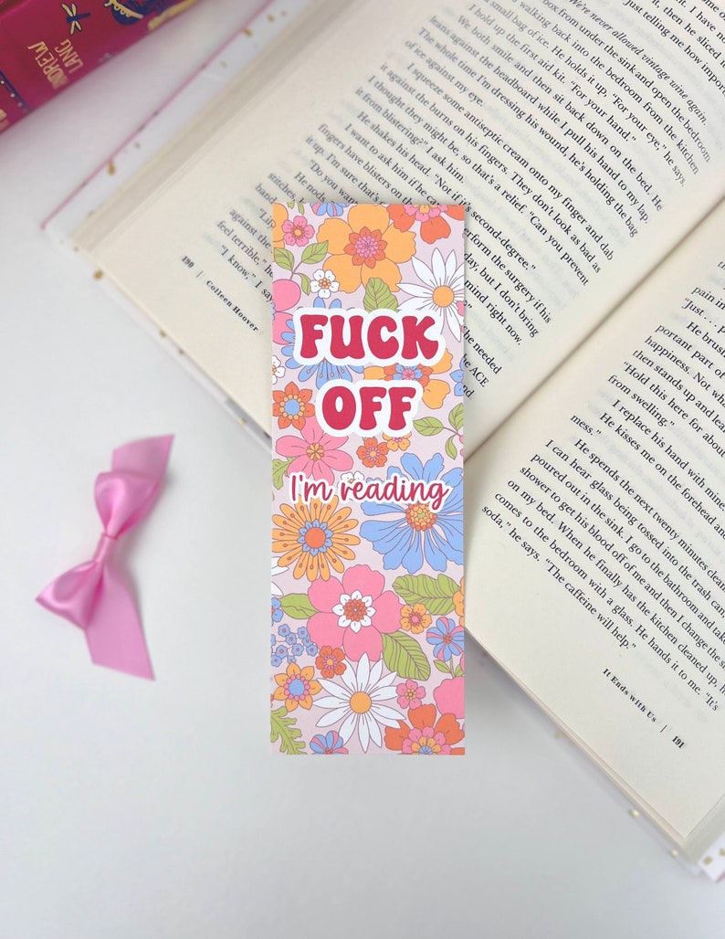 Cute Bookmark | coquette soft girl aesthetic bookmark | bookish gift for her | booktok accessories | laminated bookmarks image 1