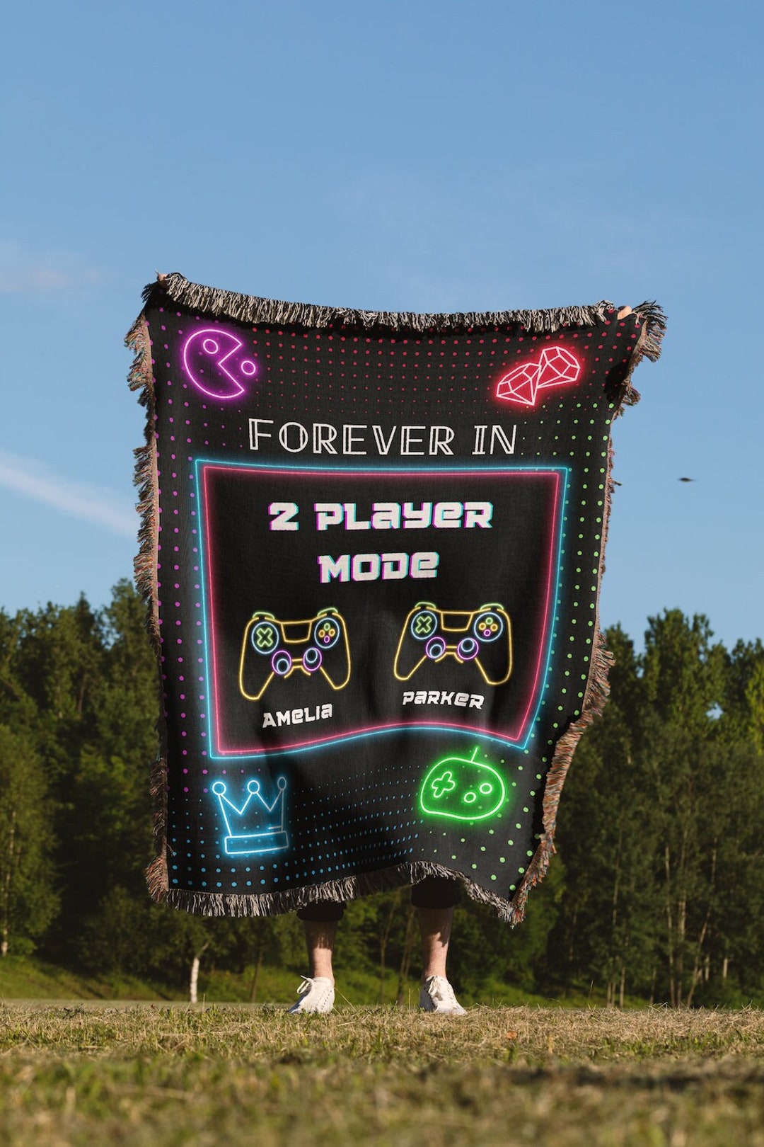 Gamer Couple Personalized Blanket / Gift for Gamers / Video Game Gift