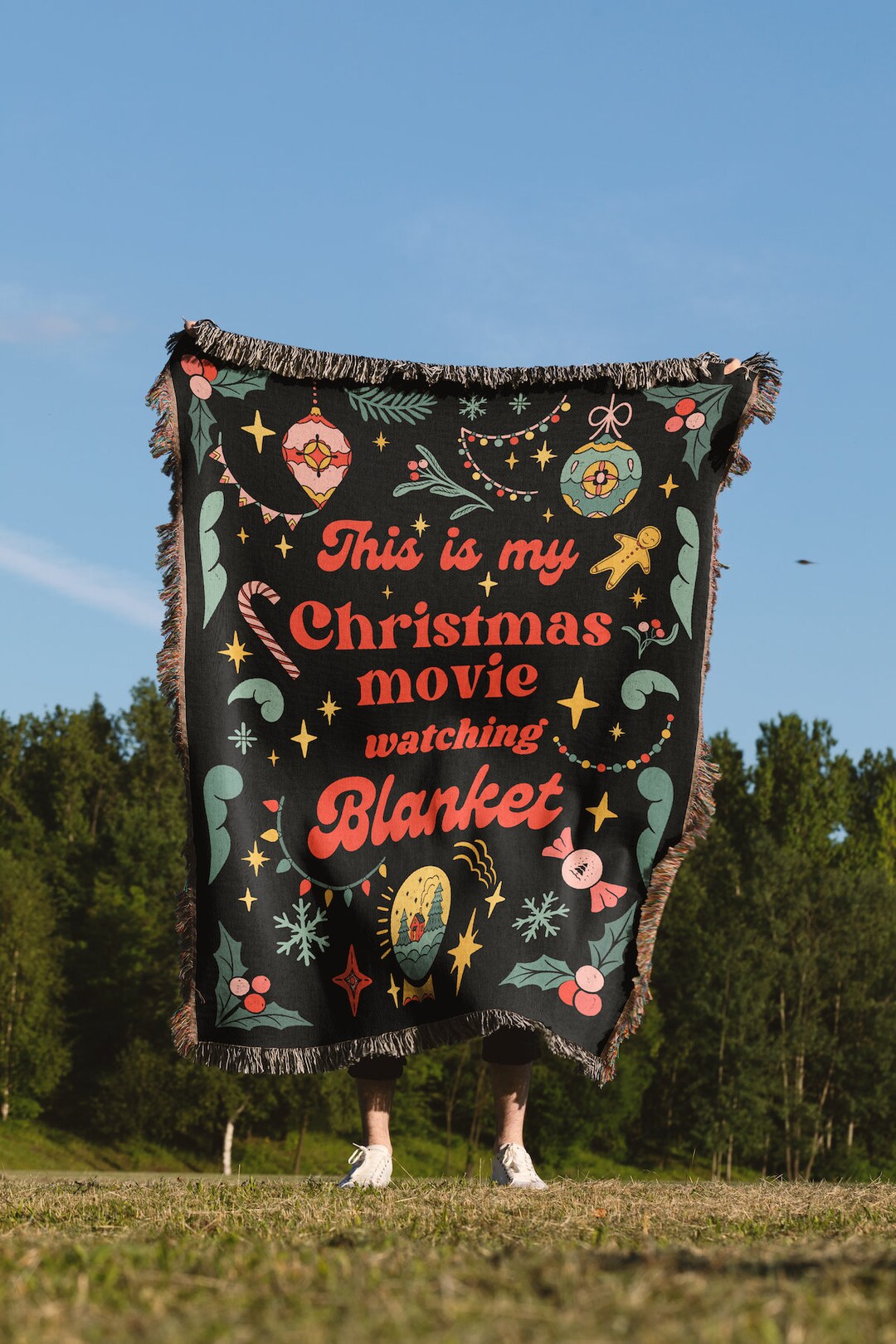 Christmas Movie Blanket / Cozy Throw Blanket Gift for Her / Personalized Christmas Blanket / Elf