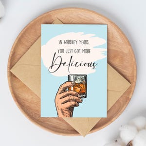 Funny Birthday Card for him / funny card for dad / getting older whiskey / happy birthday gift for husband / 30th 40th 50th birthday card