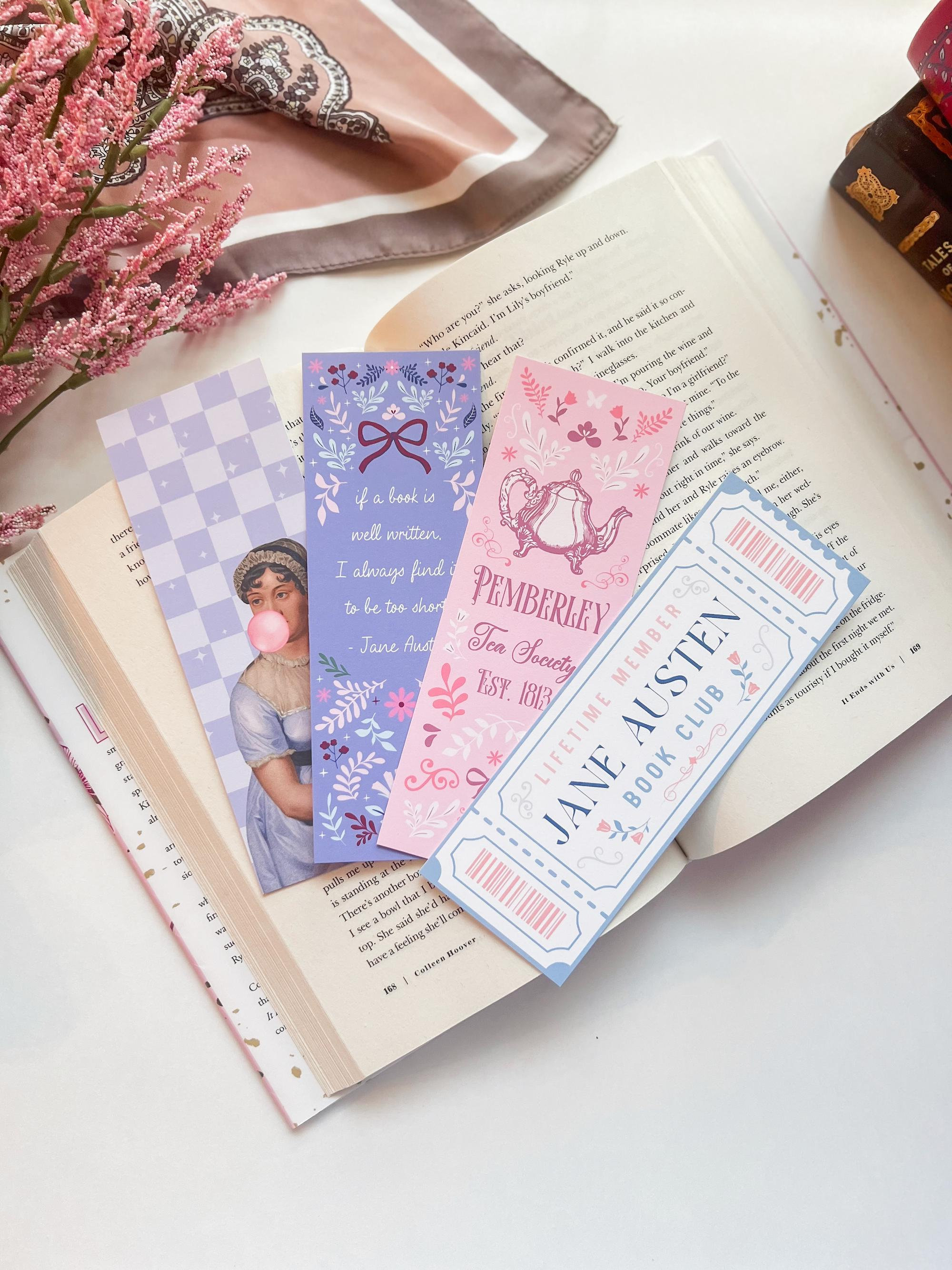 Jane Austen Bookmark Set | cute bookmarks for women | girly book accessories | coquette bookish merch gift for book lover