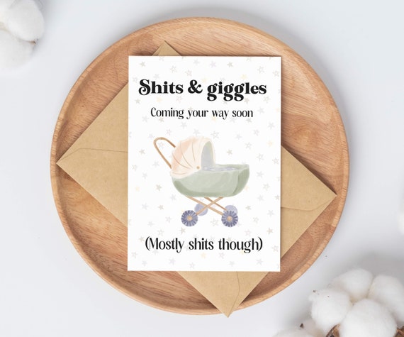 Funny Baby Shower Card | Pregnancy gift for expecting mom | baby boy baby girl gift for friend | new mom congratulations card | handmade