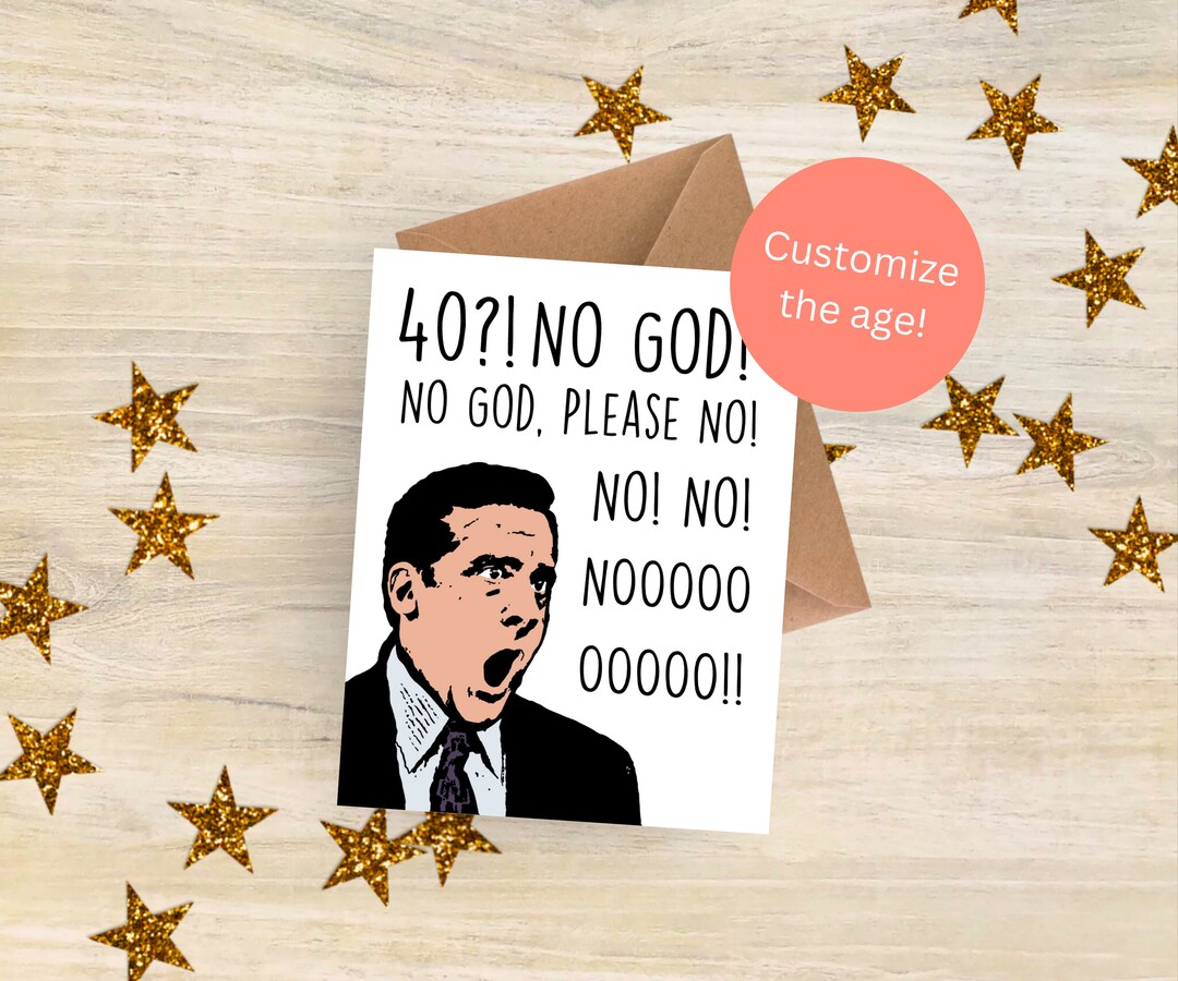 Funny 40th Birthday Card for Him Michael Scott Birthday Card Gift for ...