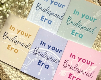 Eras Bridesmaid card for maid of honor gift bridesmaid proposal gift swiftie bridesmaid will you be my bridesmaid card Taylor bridesmaid era