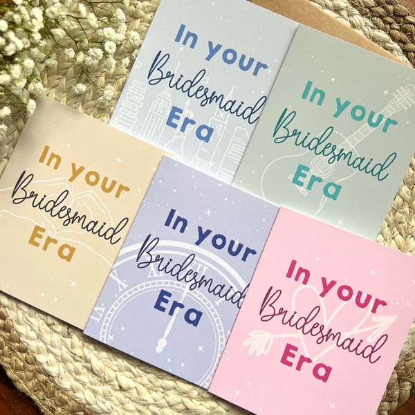 Eras Bridesmaid card for maid of honor gift bridesmaid proposal gift swiftie bridesmaid will you be my bridesmaid card Taylor bridesmaid era