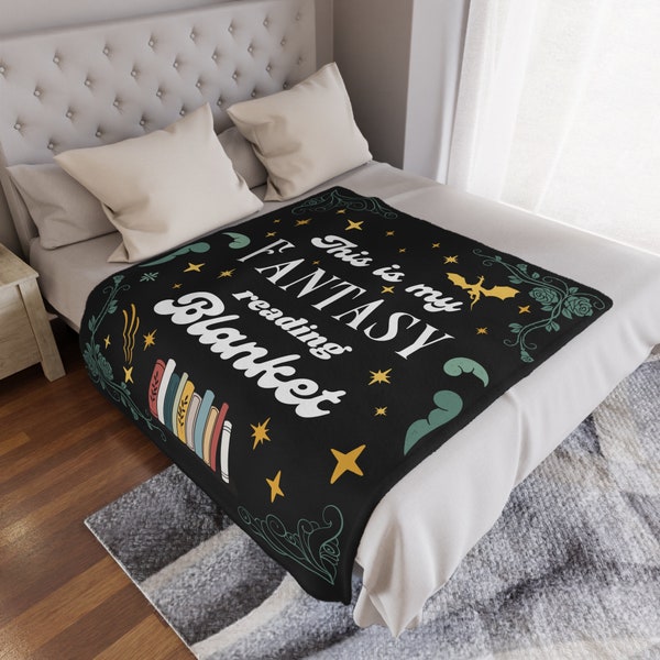 Fantasy Reader Blanket / cozy throw blanket fourth wing merch booktok acotar merch / bookish merch sherpa throw blanket gift for book lover