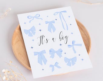 Cute Baby Boy Card | its a boy | baby shower gift for expecting mom | coquette gift for friend | new mom congratulations card