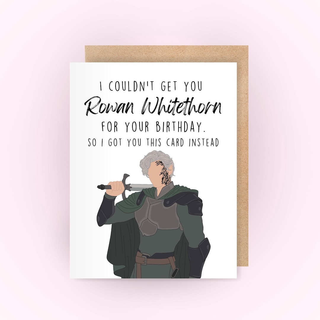 Rowan Whitethorn Birthday Card | Funny Bookish Birthday Card | Cute ...