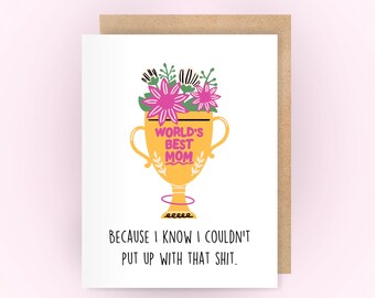 Funny Mothers Day Card for friend | cute gift for sister | happy mothers day card from aunt
