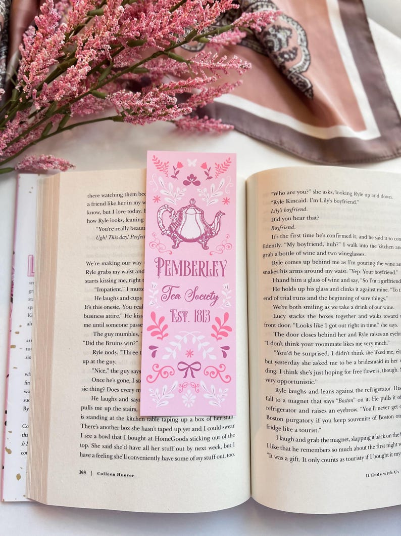 Jane Austen Bookmark Set | cute bookmarks for women | girly book accessories | coquette bookish merch gift for book lover Pemberley Tea