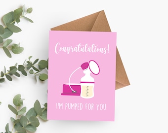 Funny Baby Shower Card for her / congratulations card / baby shower gift for her new baby gift for new mom funny baby card for gender reveal