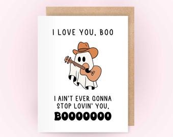 Funny Birthday Card for her | I love you card for friend | spooky halloween birthday | ghost birthday gift for women | October birthday