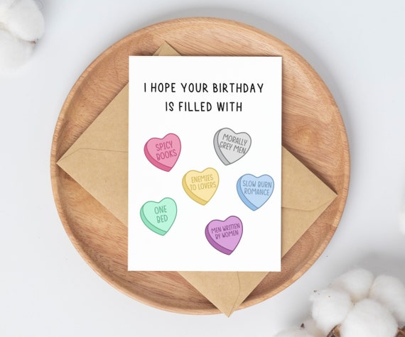 Bookish Birthday Card | birthday gift for book lover | smut birthday card | funny birthday card for friend | romance fantasy spicy book club