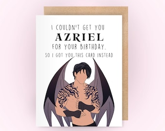Azriel Birthday Card | funny bookish birthday card | bat boys gift for reader | acotar merch